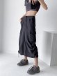 画像6: side drawstring pleated workwear skirt 　サイド絞り巾着立体バッグスカート (6)