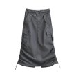 画像8: side drawstring pleated workwear skirt 　サイド絞り巾着立体バッグスカート (8)