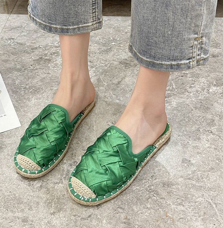 画像4: Women braided meshespadrilles sandals slippers  メッシュ編み込みエスパドリーユフラットサンダル  スリッパ (4)