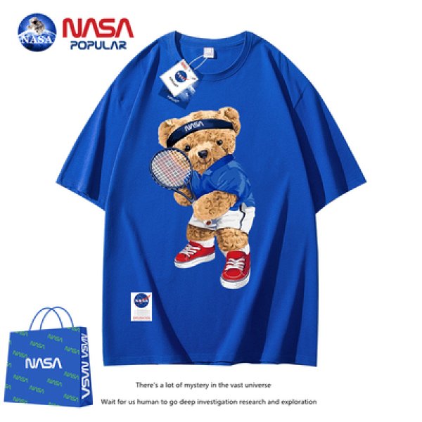 Nasa Tennis Bear Print T-shirt ユニセックス 男女兼用 ナサ