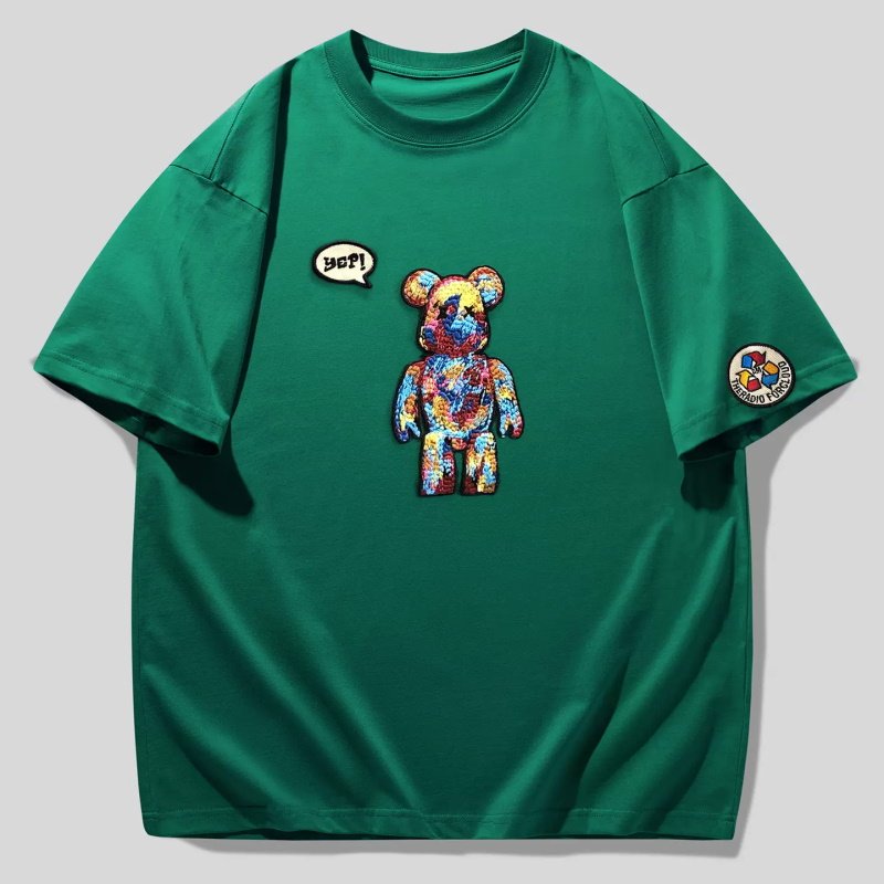 画像3: Unisex bearbrick embroidery Tshirts 　ユニセックス男女兼用ベアブリック刺繍半袖 Tシャツ (3)
