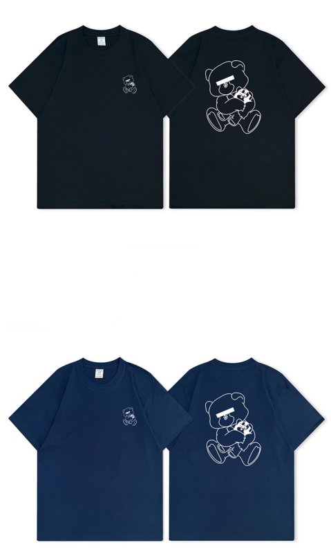 画像5: blindfolded bear cub Print T-shirt　ユニセックス 男女兼用目隠し小熊ベアプリントTシャツ (5)