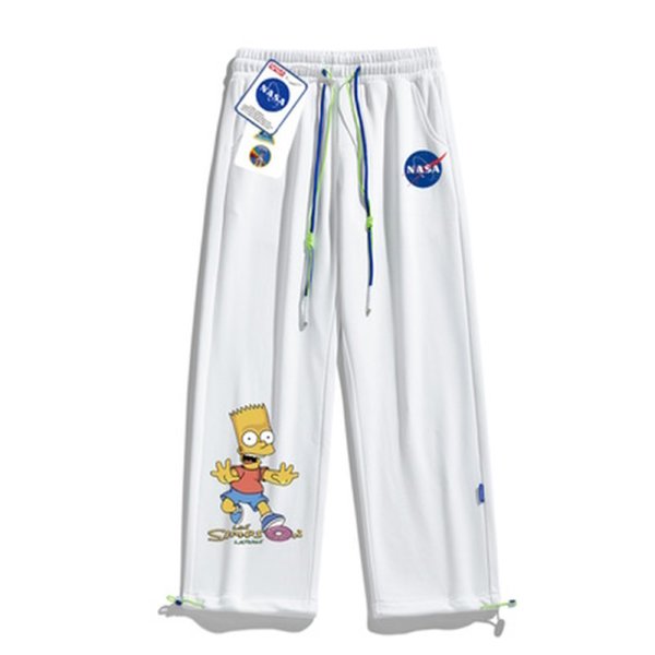 画像1: NASA x Simpson Simpsons Family x Donuts print sweat Pants ユニセックス 男女兼用 NASA ナサ × シンプソンファミリー ×ドーナッツプリント スウェットパンツ ジョガーパンツ (1)