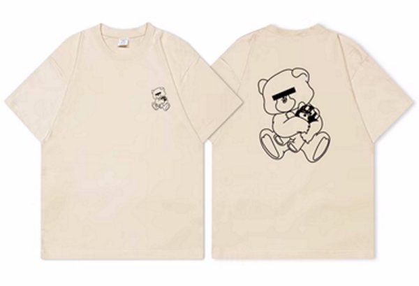 画像1: blindfolded bear cub Print T-shirt　ユニセックス 男女兼用目隠し小熊ベアプリントTシャツ (1)