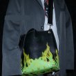 画像3: Original Custom Design Green Flame Large Capacity Messenger Bag Tote Shoulder Bag　男女兼用オリジナルカスタムデザイン グリーンフレームレザートートショルダーバッグ (3)