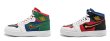 画像3: Unisex colorful upside down swoosh color High-cut leather Lace-up Sneakers  ユニセックス メンズ男女逆さまカラフルカラースウォッシュレザーハイカットレザーレースアップスニーカーシューズ (3)