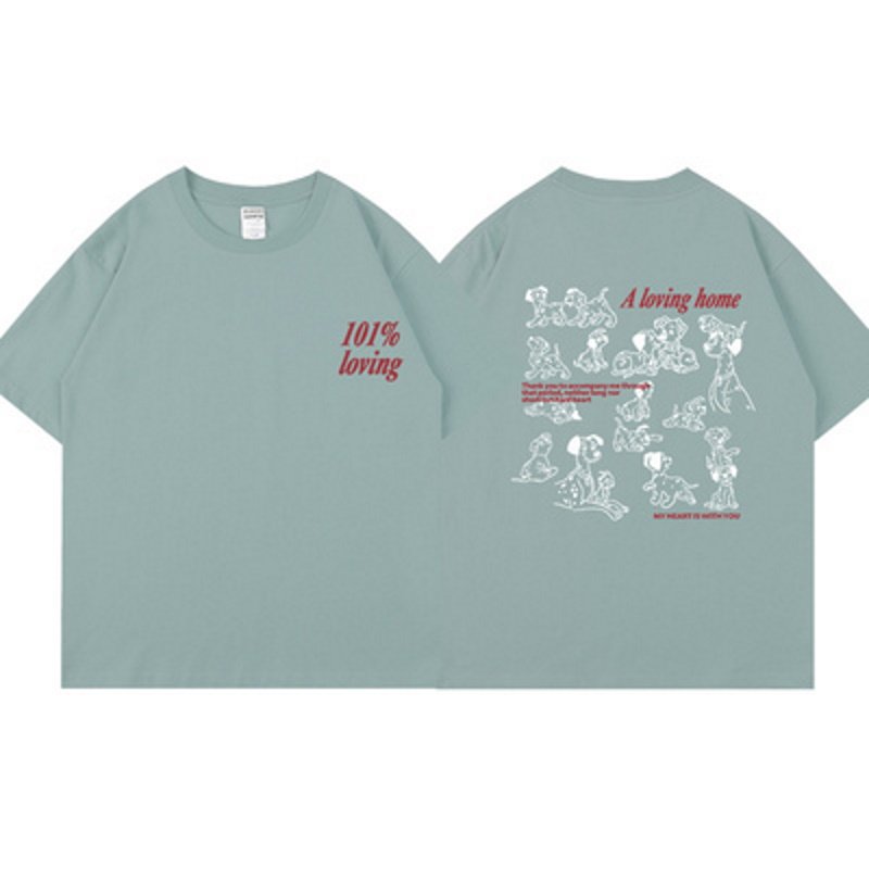 画像7: 100% 101 dogs print T-shirt　ユニセックス 男女兼用100％＆101匹わんちゃん プリントTシャツ (7)