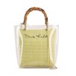 画像5: Basket Tote Shoulder Bag with Bamboo Handle Transparent Cover straw woven bag　バンブーハンドル透明カバー付きかごトートショルダーバッグ籠カゴバスケットバッグ (5)