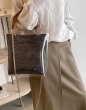 画像8: Basket Tote Shoulder Bag with Bamboo Handle Transparent Cover straw woven bag　バンブーハンドル透明カバー付きかごトートショルダーバッグ籠カゴバスケットバッグ (8)