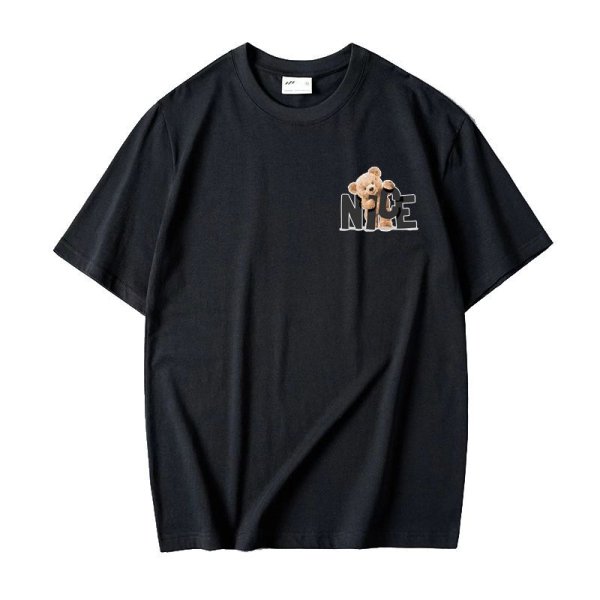 画像1: NICE bear point print Print T-shirt　ユニセックス 男女兼用NICEベア熊プリント プリントTシャツ (1)