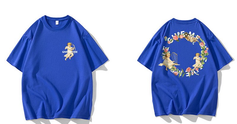 画像7: Unisex circle flower & angel Print Tshirts 　ユニセックス男女兼用サークルフラワー＆エンジェル半袖 Tシャツ　ファミリー (7)