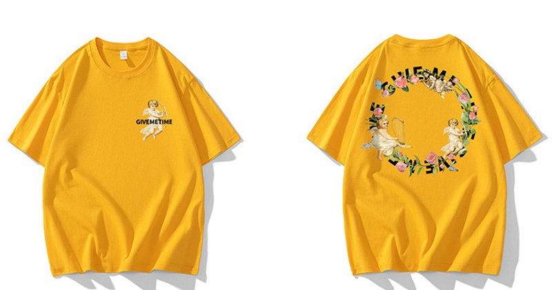 画像10: Unisex circle flower & angel Print Tshirts 　ユニセックス男女兼用サークルフラワー＆エンジェル半袖 Tシャツ　ファミリー (10)