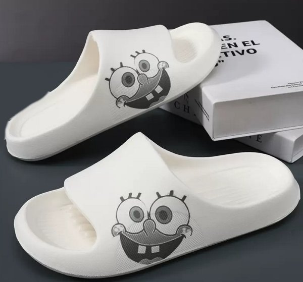 画像1: Astronaut Spongebob Bear Smile sandals and slippers flip flops    男女兼用ユニセックス宇宙飛行士×スポンジボブ×ベア×スマイルリップフロップサンダルシャワーサンダル ビーチサンダル (1)