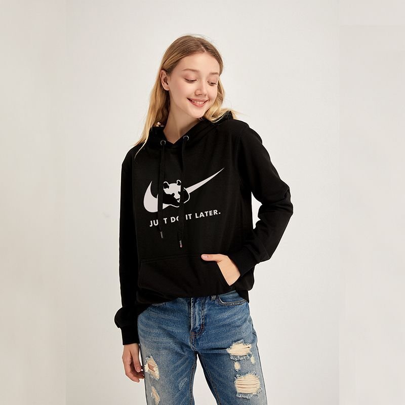 画像2: Panda hook off just do it later long Hoody sweatshirt   just do it later ロゴパンダポイント スウェットパーカー トレーナー 男女兼用 (2)