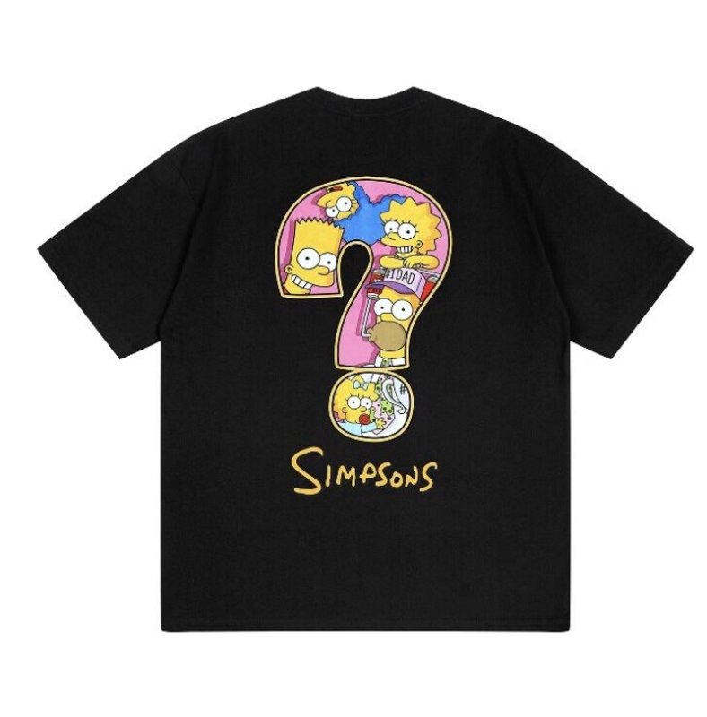 画像4: The Simpsons Cartoon Question Letter paint Tshirts  ユニセックス男女兼用ザ・シンプソンズ カートゥーンクエスチョンレター柄プリント半袖Tシャツ (4)
