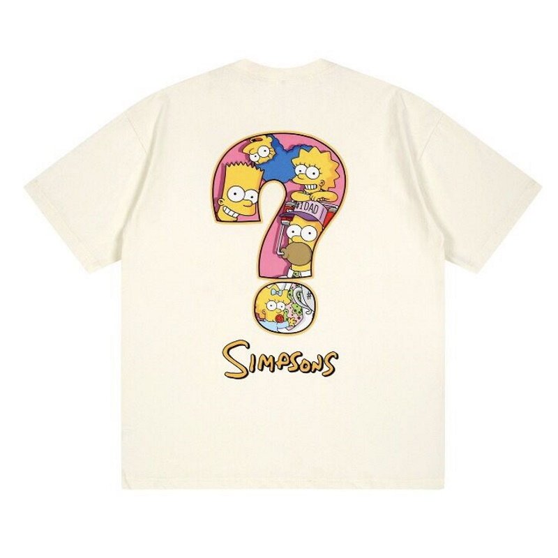 画像3: The Simpsons Cartoon Question Letter paint Tshirts  ユニセックス男女兼用ザ・シンプソンズ カートゥーンクエスチョンレター柄プリント半袖Tシャツ (3)
