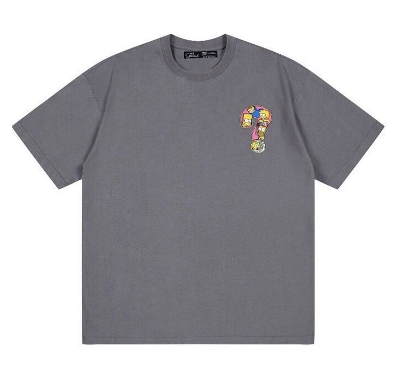 画像5: The Simpsons Cartoon Question Letter paint Tshirts  ユニセックス男女兼用ザ・シンプソンズ カートゥーンクエスチョンレター柄プリント半袖Tシャツ (5)