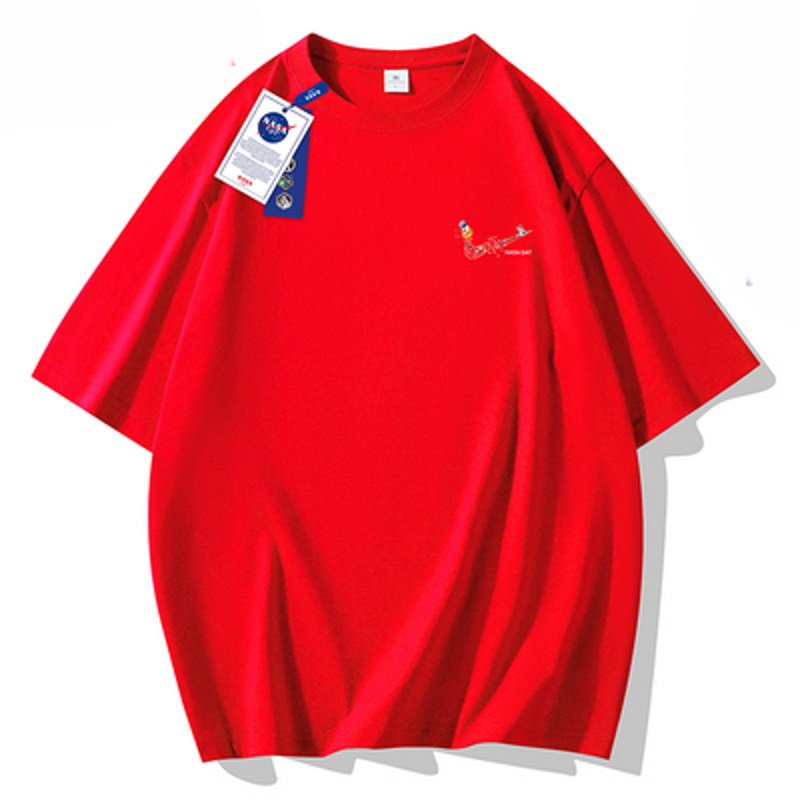 画像6: Unisex NASACAT×One Point Colorful Broke swoosh ×Astronaut Print Tshirts 　ユニセックス男女兼用NASACAT×ワンポイントカラフル ブロークン スウォッシュ×宇宙飛行士プリント半袖Tシャツ (6)