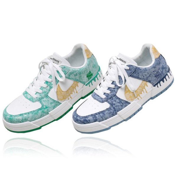 画像1: Muddy swoosh lace-up Paint Graffiti sneakers  男女兼用 ユニセックス ドリップカーブ ドロドロ スウォッシュペイント 落書き レースアップスニーカー (1)