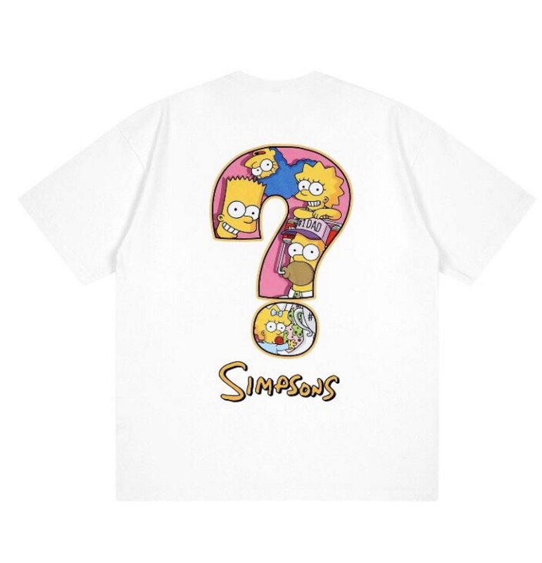 画像2: The Simpsons Cartoon Question Letter paint Tshirts  ユニセックス男女兼用ザ・シンプソンズ カートゥーンクエスチョンレター柄プリント半袖Tシャツ (2)
