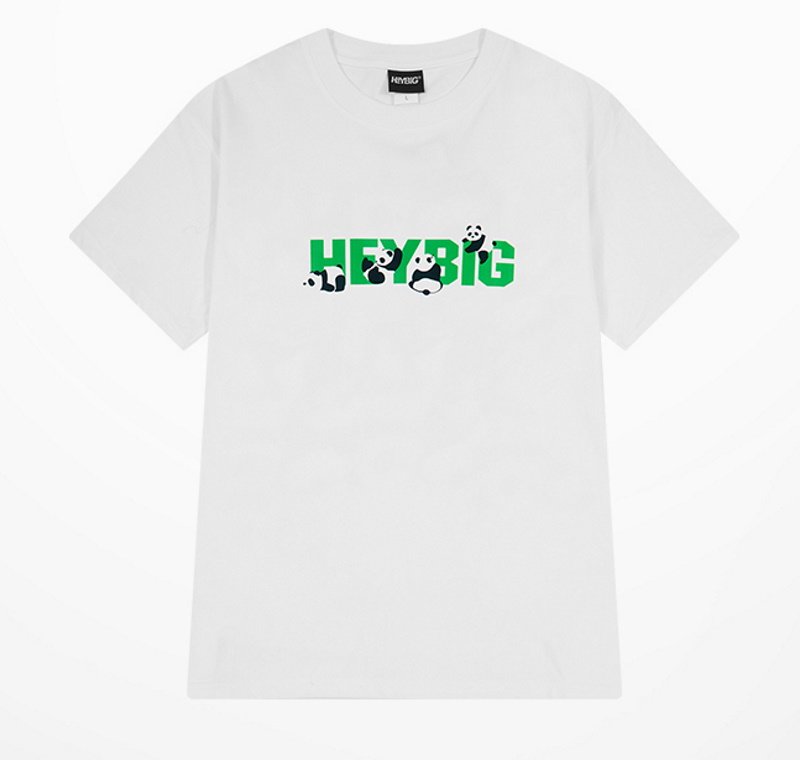 画像4: HEYBIGPanda hip-hopTshirts 　ユニセックス男女兼用パンダ＆ロゴ半袖Tシャツ (4)