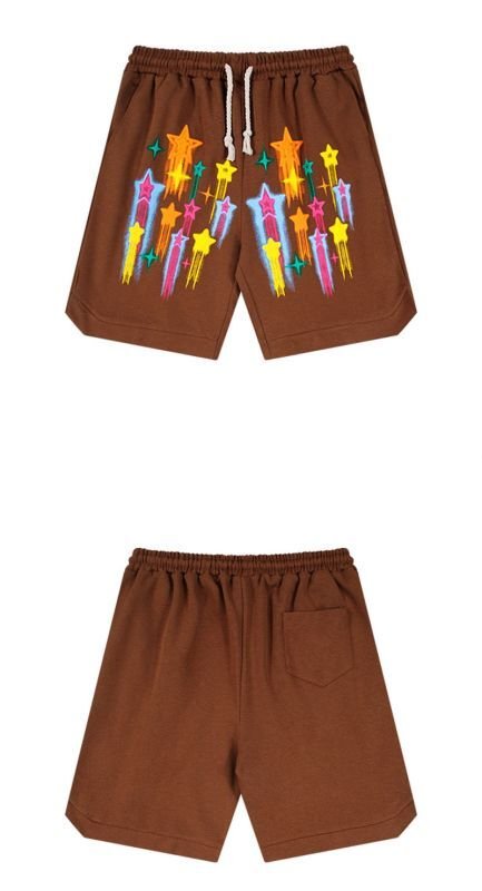 画像6: American five-pointed star graffiti half pants Sweat pants　 男女兼用ユニセックススター＆グラフィック ハーフパンツ  (6)