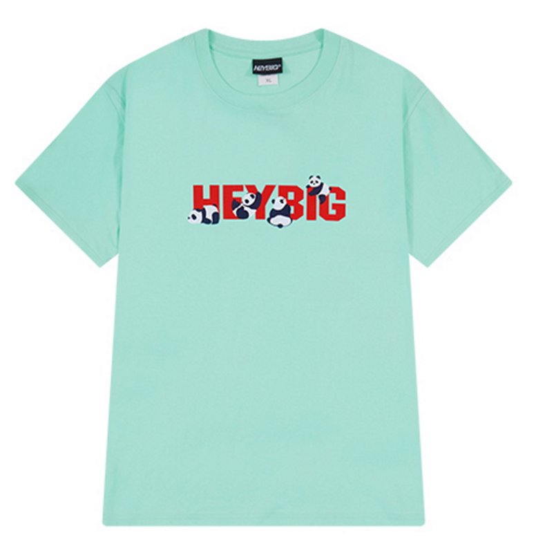 画像3: HEYBIGPanda hip-hopTshirts 　ユニセックス男女兼用パンダ＆ロゴ半袖Tシャツ (3)
