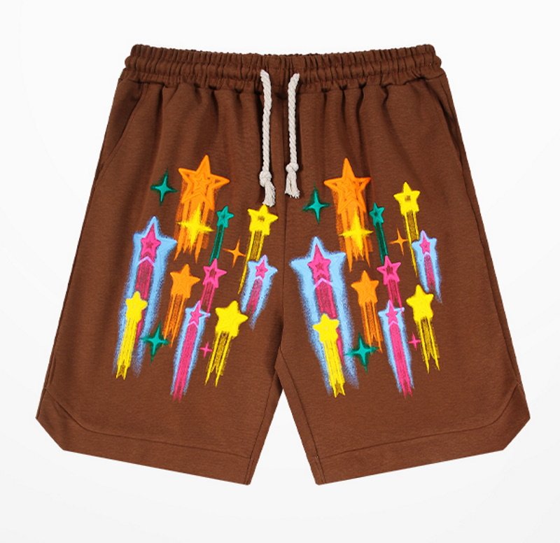 画像3: American five-pointed star graffiti half pants Sweat pants　 男女兼用ユニセックススター＆グラフィック ハーフパンツ  (3)