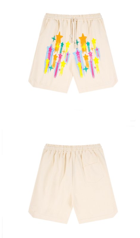 画像5: American five-pointed star graffiti half pants Sweat pants　 男女兼用ユニセックススター＆グラフィック ハーフパンツ  (5)