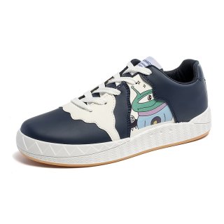 Dinosaur Graffiti Leather Lace-ups sneakers 男女兼用ユニセックス