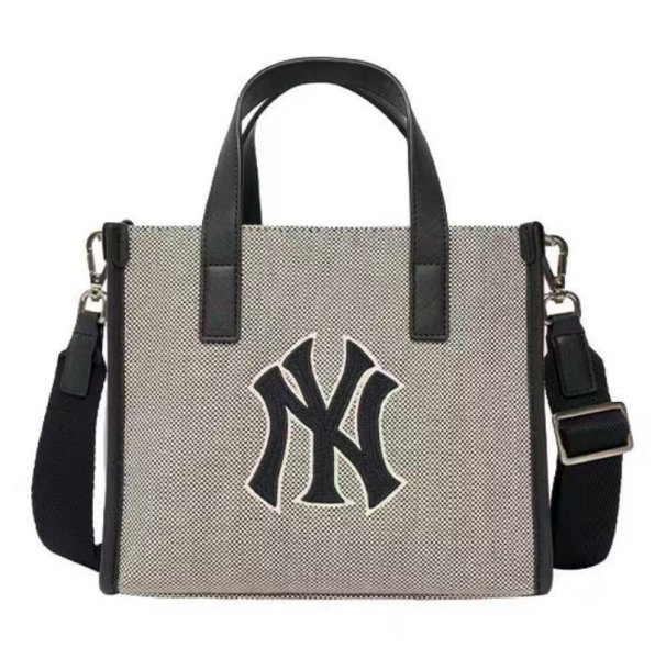 画像1: MLb counter embroidery tote shoulder bag Shopping bag 　男女兼用ユニセックスMLB刺繍キャンバストートショルダーバッグ ショッピングバッグ (1)