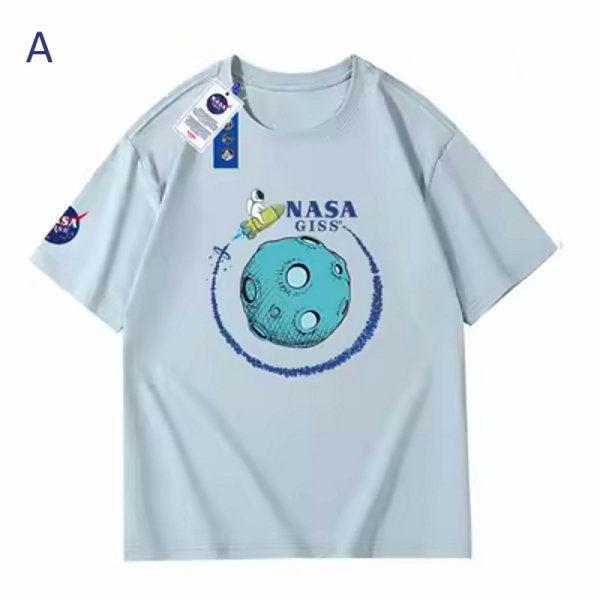 画像1: NASAGISS X space pilot X universeTshirts 　ユニセックス男女兼用NASAGISS×宇宙飛行士×宇宙半袖Tシャツ (1)