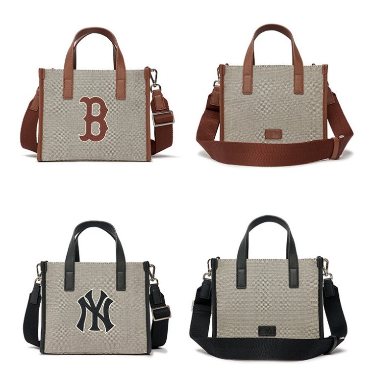 画像8: MLb counter embroidery tote shoulder bag Shopping bag 　男女兼用ユニセックスMLB刺繍キャンバストートショルダーバッグ ショッピングバッグ (8)