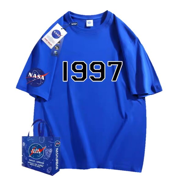 画像1: 1977 x NASA printT-shirt　ユニセックス 男女兼用1977ロゴ×ナサNASAプリントTシャツ (1)