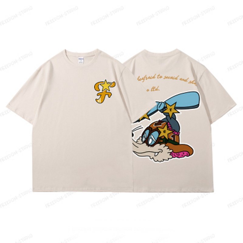 画像4: FREEDOM Fox T-shirt ユニセックス 男女兼用FREEDOM狐きつねフォックスプリントTシャツ (4)