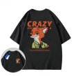 画像1: CRAZY Fox printT-shirt　ユニセックス 男女兼用クレージーフォックス狐きつねプリントTシャツ (1)
