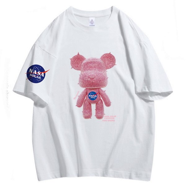 画像1: BE@RBRICK × NASA LOGO printT-shirt　ユニセックス 男女兼用ベアブリック×NASAナサロゴプリントTシャツ (1)