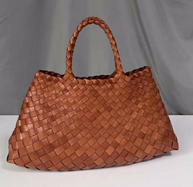 画像15: Leather Braided Mesh Tote Shoulder Bag Bagbasket picnic shopping bag レザー編み込みメッシュトートショルダーバッグピクニックショッピングバッグ 籠かごバッグ (15)