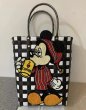 画像2: Mickey Mouse Damier Checkered Tote Bagbasket picnic shopping bag　 ミッキーマウスミッキー ミッキーダミエバスケットピクニックショッピングバッグ トート籠かごバッグ (2)