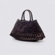 画像7: Leather Braided Mesh Tote Shoulder Bag Bagbasket picnic shopping bag　レザー編み込みメッシュトートショルダーバッグピクニックショッピングバッグ 籠かごバッグ (7)