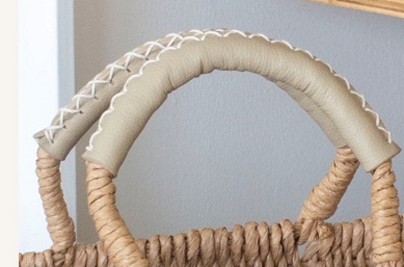 画像8:  paper rope horizontal basket picnic shopping bag  paper rope横長バスケットピクニックショッピングバッグ トート籠かごバッグ (8)