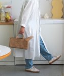 画像3:  paper rope horizontal basket picnic shopping bag　 paper rope横長バスケットピクニックショッピングバッグ トート籠かごバッグ (3)