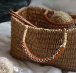 画像7:  paper rope horizontal basket picnic shopping bag　 paper rope横長バスケットピクニックショッピングバッグ トート籠かごバッグ (7)