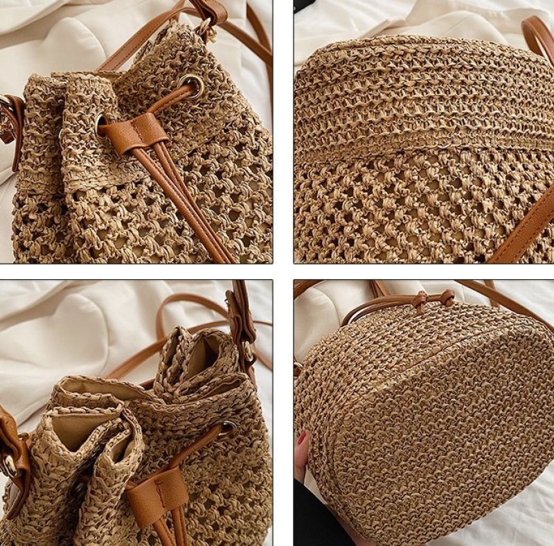 画像7: bucket tote shoulder basket bag  2WAY bag   バケット トートショルダー籠かご2WAYバッグ (7)