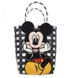 画像1: Mickey Mouse Damier Checkered Tote Bagbasket picnic shopping bag　 ミッキーマウスミッキー ミッキーダミエバスケットピクニックショッピングバッグ トート籠かごバッグ (1)