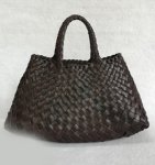 画像3: Leather Braided Mesh Tote Shoulder Bag Bagbasket picnic shopping bag　レザー編み込みメッシュトートショルダーバッグピクニックショッピングバッグ 籠かごバッグ (3)