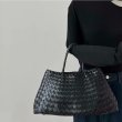 画像13: Leather Braided Mesh Tote Shoulder Bag Bagbasket picnic shopping bag　レザー編み込みメッシュトートショルダーバッグピクニックショッピングバッグ 籠かごバッグ (13)