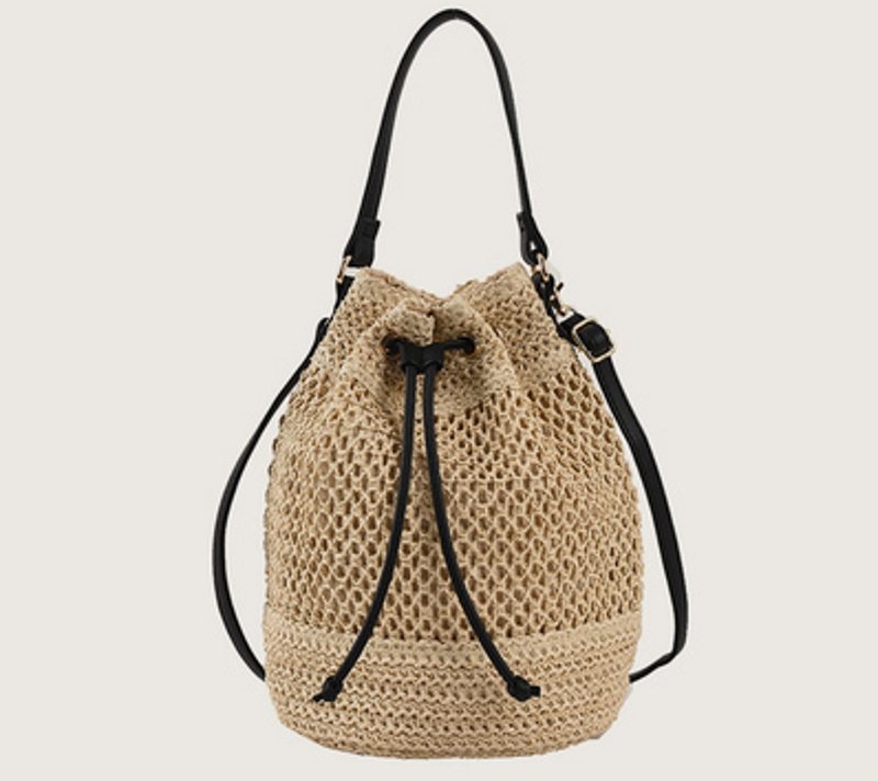 画像6: bucket tote shoulder basket bag  2WAY bag   バケット トートショルダー籠かご2WAYバッグ (6)