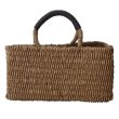 画像2:  paper rope horizontal basket picnic shopping bag　 paper rope横長バスケットピクニックショッピングバッグ トート籠かごバッグ (2)