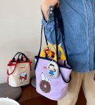 画像11: snoopy canvas tote shoulder bag shopping bag　スヌーピーキャンバストートショルダーバッグピクニックショッピングエコバッグ  (11)